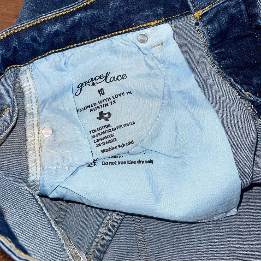 Grace & Lace Blue Jean Shorts with Rolled Hem